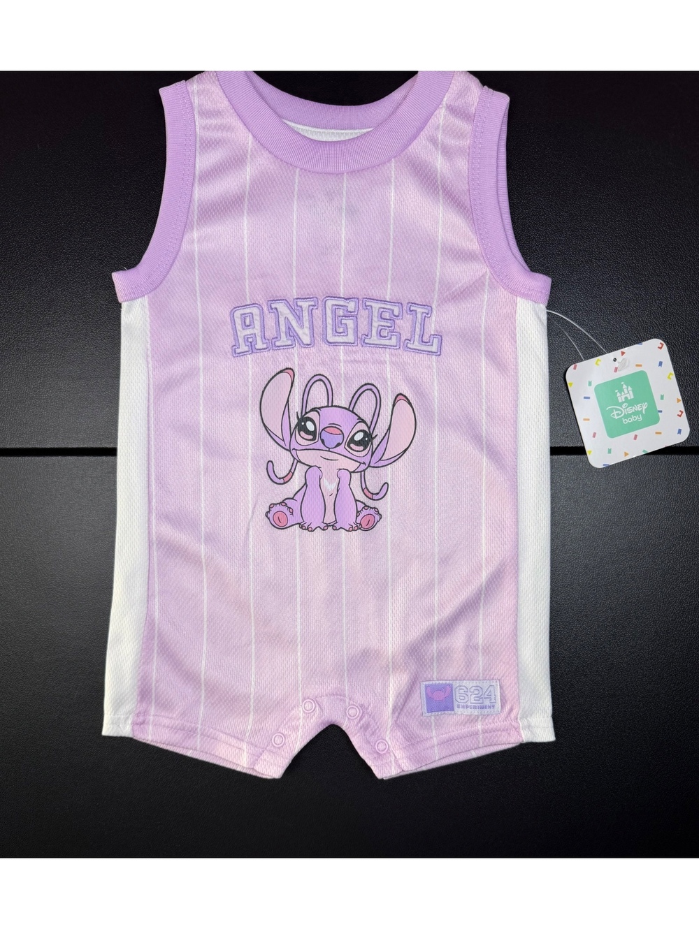 Disney Baby Angel 624 Basketball Jersey Romper 3-6M NWT Lilo & Stitch Pink